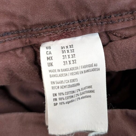(2/$20) American Eagle Burgundy Slim Fit Chino Pants - Picture 7 of 7
